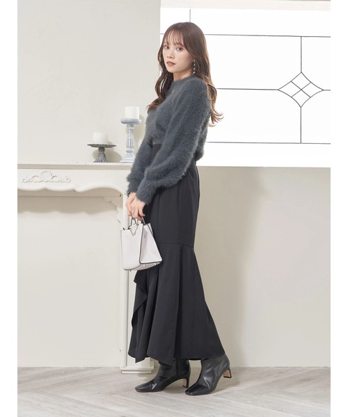 earth music&ecology（アースミュージックアンドエコロジー）の「アシンメトリーマーメードスカート（スカート・レディース・ブラック/ベージュ/サックスブルー・S/M）」の11枚目の写真