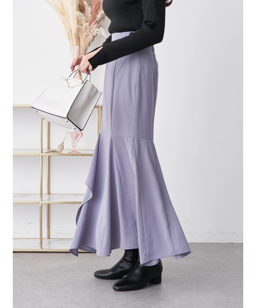 earth music&ecology（アースミュージックアンドエコロジー）の「アシンメトリーマーメードスカート（スカート・レディース・ブラック/ベージュ/サックスブルー・S/M）」の14枚目の写真