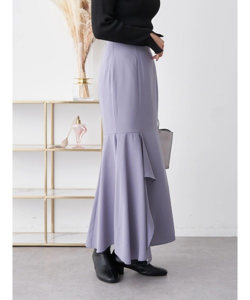 earth music&ecology（アースミュージックアンドエコロジー）の「アシンメトリーマーメードスカート（スカート・レディース・ブラック/ベージュ/サックスブルー・S/M）」の15枚目の写真