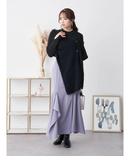 earth music&ecology（アースミュージックアンドエコロジー）の「アシンメトリーマーメードスカート（スカート・レディース・ブラック/ベージュ/サックスブルー・S/M）」の18枚目の写真