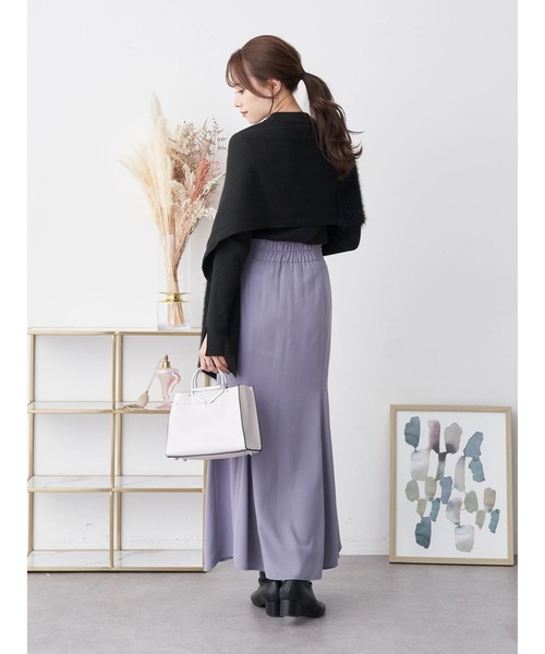 earth music&ecology（アースミュージックアンドエコロジー）の「アシンメトリーマーメードスカート（スカート・レディース・ブラック/ベージュ/サックスブルー・S/M）」の20枚目の写真