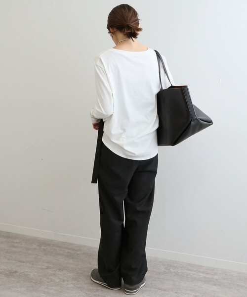 SLOBE IENA（スローブイエナ）の「オーガニックコットンラウンドテールロンTEE（Tシャツ/カットソー・レディース・ホワイト系その他/ホワイト・FREE）」の6枚目の写真