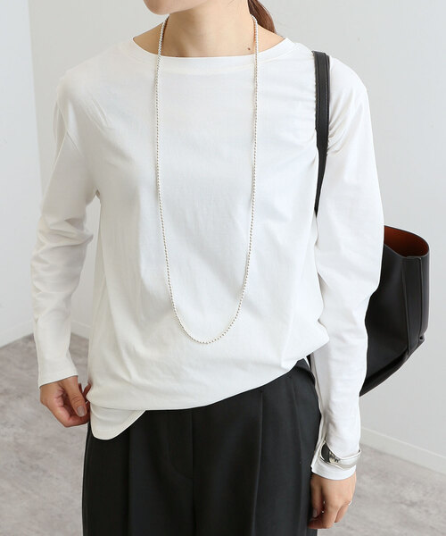 SLOBE IENA（スローブイエナ）の「オーガニックコットンラウンドテールロンTEE（Tシャツ/カットソー・レディース・ホワイト系その他/ホワイト・FREE）」の7枚目の写真