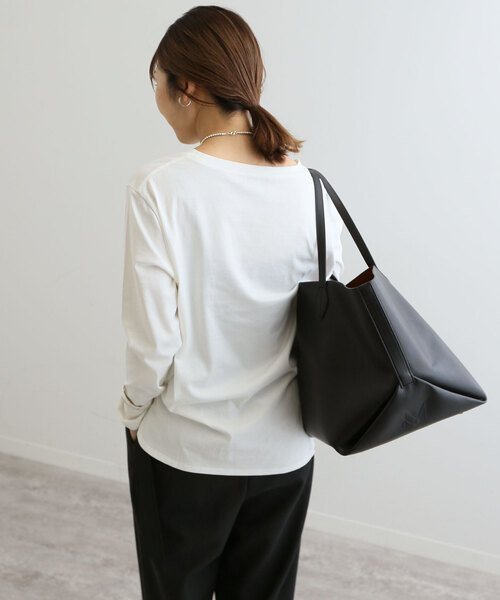 SLOBE IENA（スローブイエナ）の「オーガニックコットンラウンドテールロンTEE（Tシャツ/カットソー・レディース・ホワイト系その他/ホワイト・FREE）」の9枚目の写真