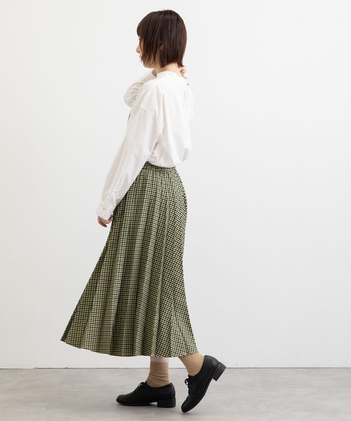 POU DOU DOU(プードゥドゥ)の「アコーディオンプリーツスカート(スカート・レディース・ブラウン/グリーン・3)」の15枚目の写真