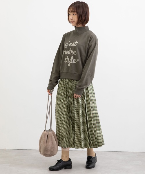 POU DOU DOU(プードゥドゥ)の「アコーディオンプリーツスカート(スカート・レディース・ブラウン/グリーン・3)」の22枚目の写真