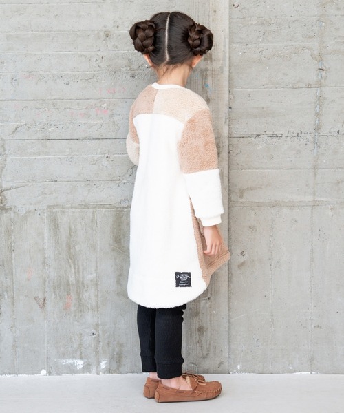 RAGMART（ラグマート）の「ファーパッチワークワンピース（ワンピース・キッズ・ブラック/アイボリー・80ｃｍ/90cm/95cm）」の7枚目の写真