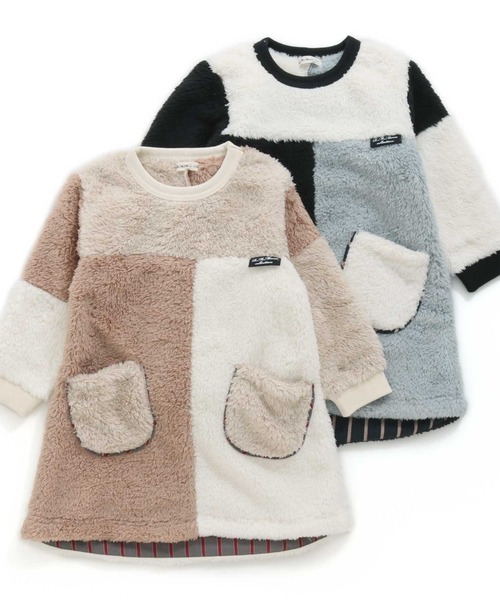 RAGMART（ラグマート）の「ファーパッチワークワンピース（ワンピース・キッズ・ブラック/アイボリー・80ｃｍ/90cm/95cm）」の15枚目の写真