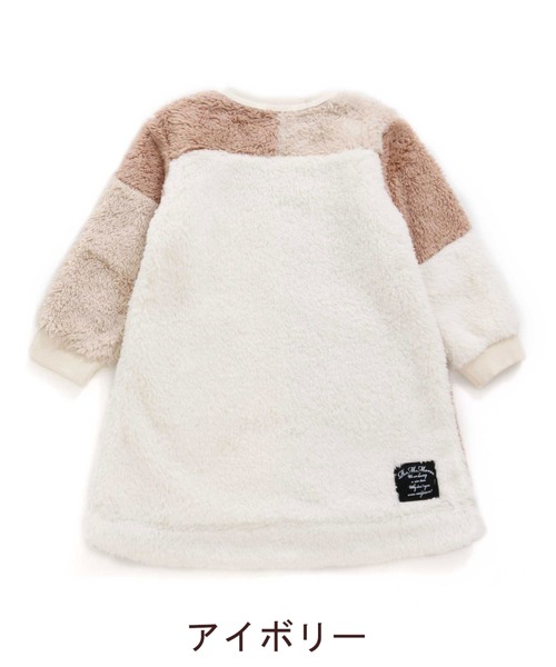 RAGMART（ラグマート）の「ファーパッチワークワンピース（ワンピース・キッズ・ブラック/アイボリー・80ｃｍ/90cm/95cm）」の13枚目の写真