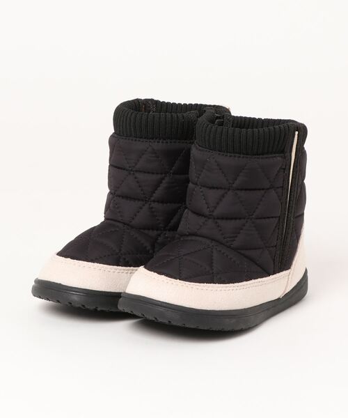 HAKKA KIDS(ハッカキッズ)の「キルトスノーブーツ(ブーツ・キッズ・ブラック/カーキ・15.0cm/16.0cm/17.0cm/18.0cm)」の1枚目の写真
