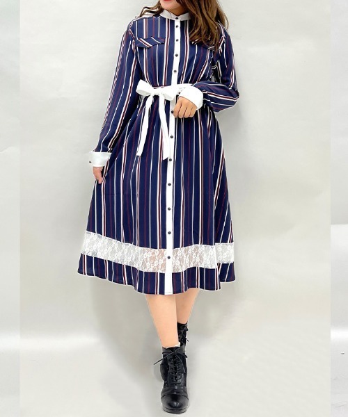 axes femme（アクシーズファム）の「レジメンタル柄ワンピース