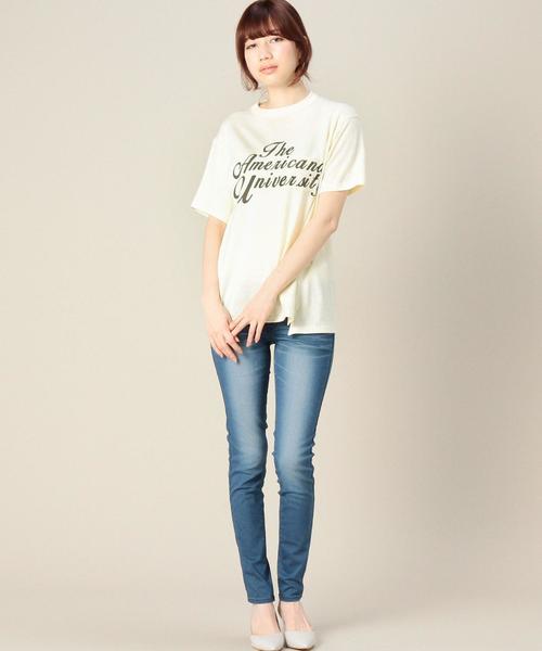 BEAUTY&YOUTH UNITED ARROWS（ビューティーアンドユースユナイテッドアローズ）の「BY AMERICANA プリントポケットTEE　◆（Tシャツ/カットソー・レディース・ホワイト/クリーム/ネイビー・フリー）」の4枚目の写真