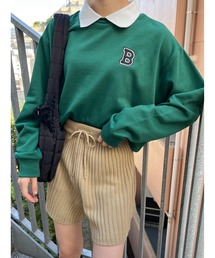 イニシャル襟付きスウェット