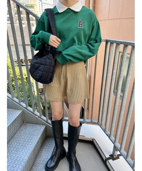 PHILLY(フィリー)の「イニシャル襟付きスウェット(スウェット・レディース・ブラック/グリーン/ベージュ・FREE)」の8枚目の写真