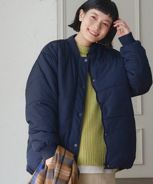 LBC(エルビーシー)の「中綿リブブルゾン(ブルゾン・レディース・ネイビー/ベージュ/ライトブラウン・M/L)」の3枚目の写真