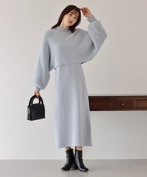 BLUEEAST | シャギーニット＆ノースリニットワンピース セットアップ(ワンピース)