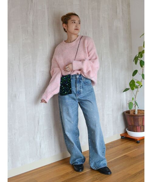 Ungrid（アングリッド）の「カラーモヘア混ルーズニット（ニット/セーター・レディース・オレンジ/ダークグリーン/ブルー/ピンク/イエロー/アイボリー/ブラック・FREE）」の11枚目の写真