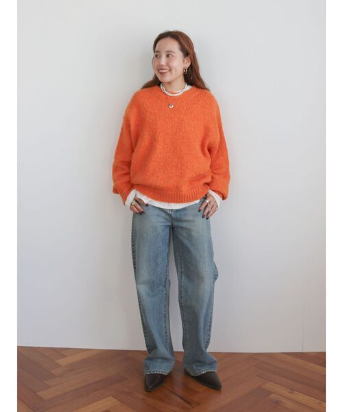 Ungrid（アングリッド）の「カラーモヘア混ルーズニット（ニット/セーター・レディース・オレンジ/ダークグリーン/ブルー/ピンク/イエロー/アイボリー/ブラック・FREE）」の15枚目の写真