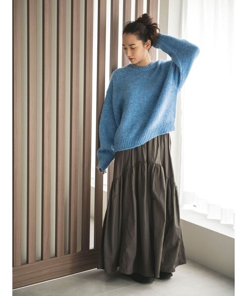 Ungrid（アングリッド）の「カラーモヘア混ルーズニット（ニット/セーター・レディース・オレンジ/ダークグリーン/ブルー/ピンク/イエロー/アイボリー/ブラック・FREE）」の19枚目の写真