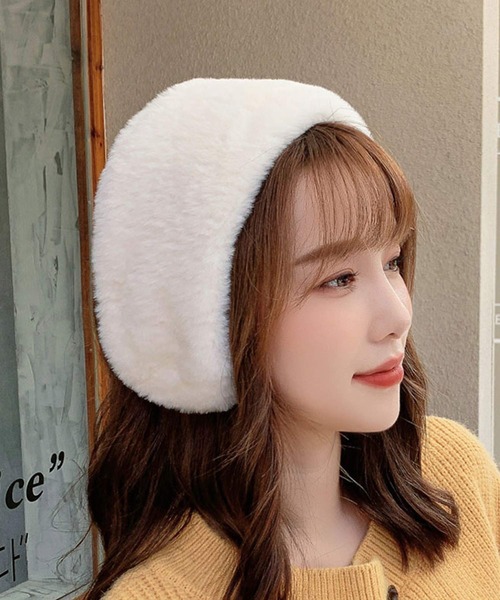 shopnikoniko（ショップニコニコ）の「フェイクファー 耳当て カチューシャ イヤマフ もこもこ イヤーマフ（イヤーマフ・レディース・グレー/ホワイト/ベージュ・フリー）」の12枚目の写真