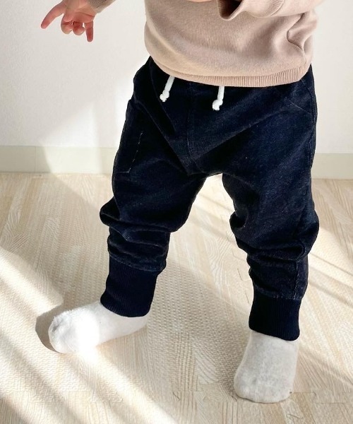 MAKE YOUR DAY（メイクユアデイ）の「ラウンドカットソーパンツ■80～140cm（スウェットパンツ・キッズ・ブルー/ネイビー/グレー・140/100/110/120/130/90/80）」の3枚目の写真