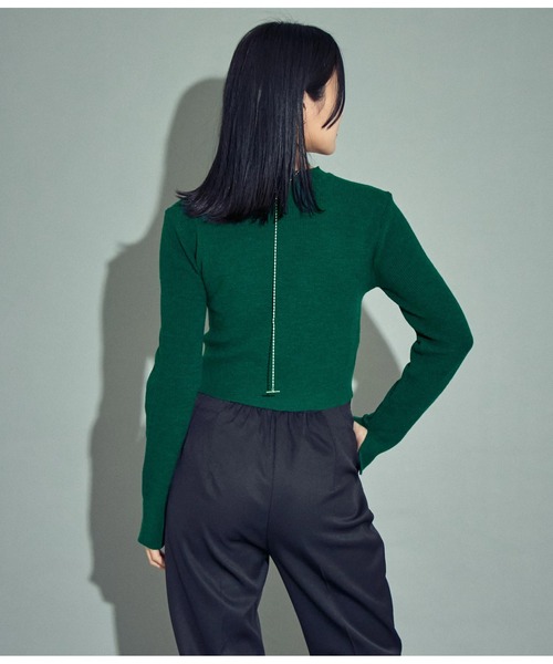 ANAP（アナップ）の「ツイストデザイン袖スリットニットトップスセーター（ニット/セーター・レディース・ライトグレー/グリーン/ブラック・FREE）」の9枚目の写真