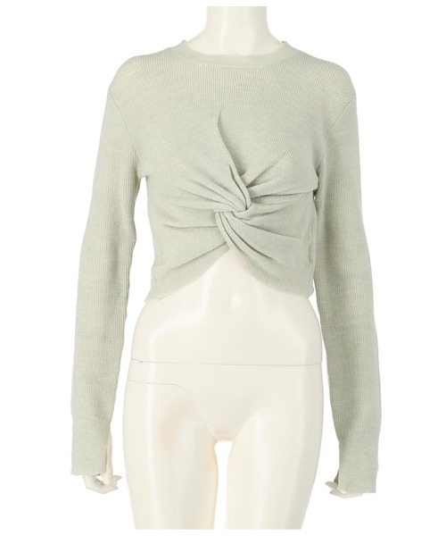 ANAP（アナップ）の「ツイストデザイン袖スリットニットトップスセーター（ニット/セーター・レディース・ライトグレー/グリーン/ブラック・FREE）」の11枚目の写真