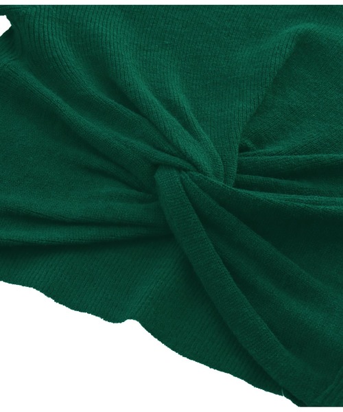 ANAP（アナップ）の「ツイストデザイン袖スリットニットトップスセーター（ニット/セーター・レディース・ライトグレー/グリーン/ブラック・FREE）」の14枚目の写真