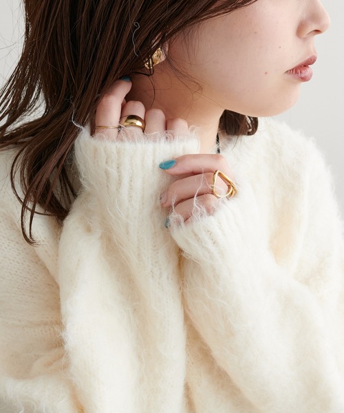 natural couture（ナチュラルクチュール）の「WEB限定/起毛MIXゆるニット（ニット/セーター・レディース・パープル系その他/ピンク/オフホワイト/ブラック・FREE）」の19枚目の写真