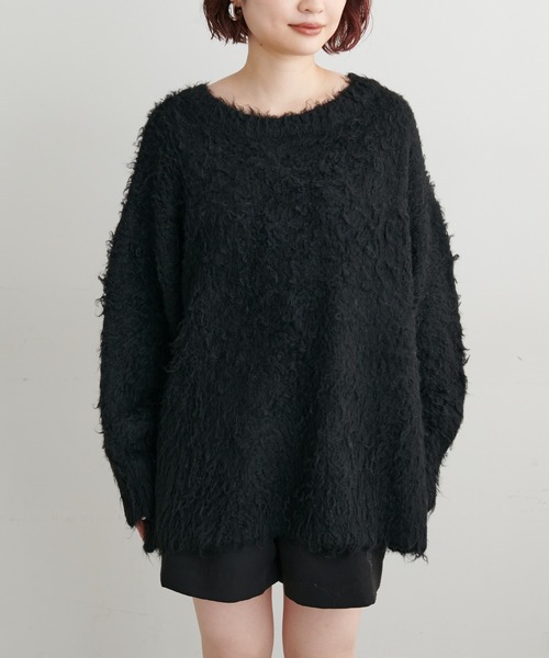 natural couture（ナチュラルクチュール）の「WEB限定/起毛MIXゆるニット（ニット/セーター・レディース・パープル系その他/ピンク/オフホワイト/ブラック・FREE）」の21枚目の写真