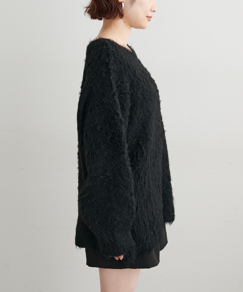 natural couture（ナチュラルクチュール）の「WEB限定/起毛MIXゆるニット（ニット/セーター・レディース・パープル系その他/ピンク/オフホワイト/ブラック・FREE）」の9枚目の写真