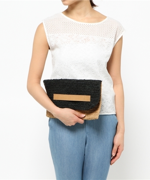 CIAOPANIC（チャオパニック）の「【Ciaopanic】　 【Le Voyage en Panier】クラッチバック（クラッチバッグ・レディース・ブラック/イエロー/グレー・FREE）」の4枚目の写真