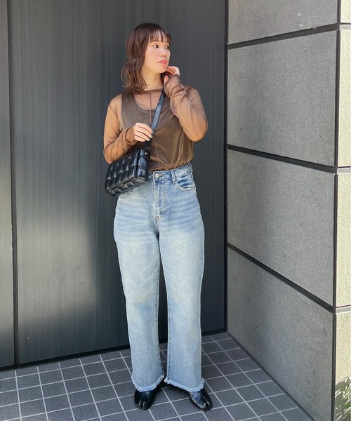 feepur(フェピュール)の「ラメシアーカットソー(Tシャツ/カットソー・レディース・オレンジ/ブラウン/ピンク/ブラック/オフホワイト/ブルー・MEDIUM)」の15枚目の写真