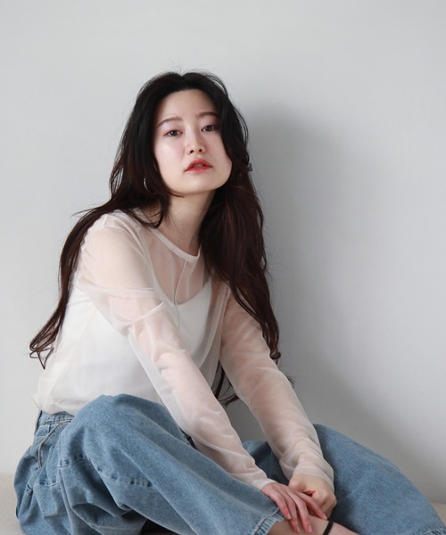 feepur(フェピュール)の「ラメシアーカットソー(Tシャツ/カットソー・レディース・オレンジ/ブラウン/ピンク/ブラック/オフホワイト/ブルー・MEDIUM)」の16枚目の写真