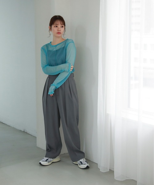 feepur(フェピュール)の「ラメシアーカットソー(Tシャツ/カットソー・レディース・オレンジ/ブラウン/ピンク/ブラック/オフホワイト/ブルー・MEDIUM)」の12枚目の写真