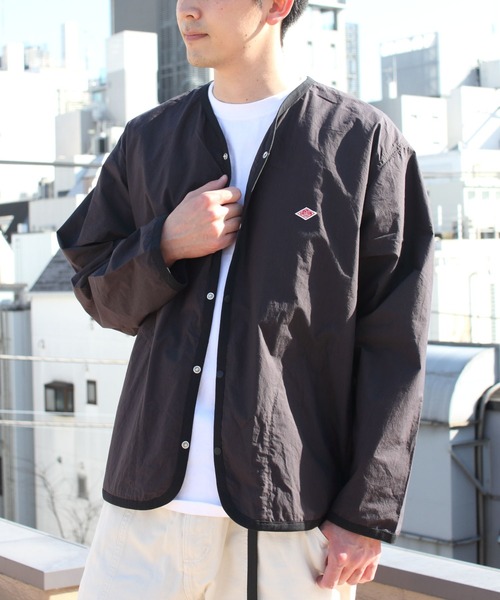DANTON（ダントン）の「DANTON/ダントン　シャツカーディガン SHIRT CARDIGAN DT-A0310 BRC（カーディガン/ボレロ・メンズ・ベージュ/チャコールグレー/パープル・40/42）」の4枚目の写真