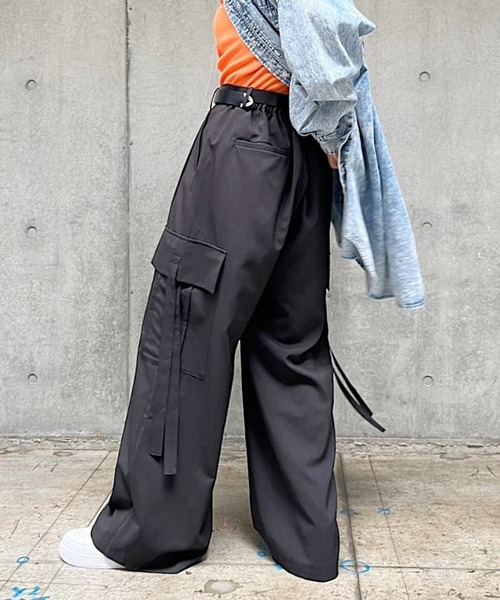 PAGEBOY（ページボーイ）の「クリアカーゴスラックス（スラックス・レディース・オフホワイト/カーキ/ブラック・FREE）」の4枚目の写真