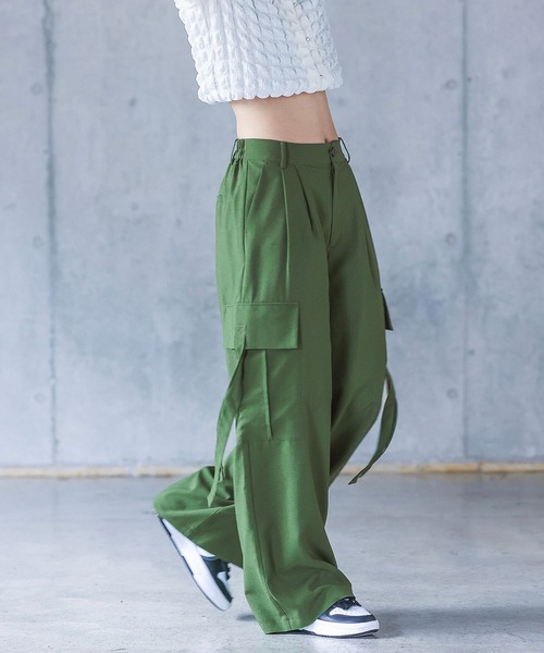 PAGEBOY（ページボーイ）の「クリアカーゴスラックス（スラックス・レディース・オフホワイト/カーキ/ブラック・FREE）」の8枚目の写真