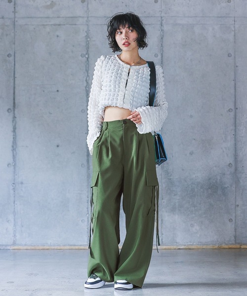 PAGEBOY（ページボーイ）の「クリアカーゴスラックス（スラックス・レディース・オフホワイト/カーキ/ブラック・FREE）」の12枚目の写真