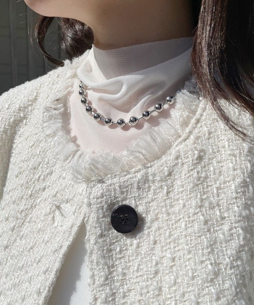 OKIRAKU(オキラク)の「☆ 【by daisy】ボールチェーンチョーカーネックレス RA22-1008(ネックレス・レディース・シルバー・FREE)」の5枚目の写真