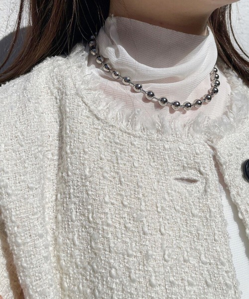 OKIRAKU(オキラク)の「☆ 【by daisy】ボールチェーンチョーカーネックレス RA22-1008(ネックレス・レディース・シルバー・FREE)」の6枚目の写真