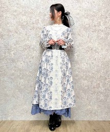 ローズガーランド柄ロングOP