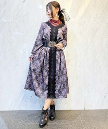 ローズガーランド柄ロングOP