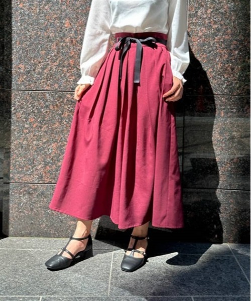 axes femme（アクシーズファム）の「ハイウエストプリーツ袴パンツ（その他パンツ・レディース・ラベンダー/ネイビー/ブラック/グレー/ワイン・FREE）」の6枚目の写真