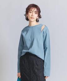 コットン カットアウト ロングスリーブ Tシャツ