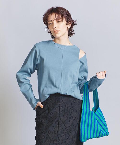 BEAUTY&YOUTH UNITED ARROWS（ビューティーアンドユースユナイテッドアローズ）の「コットン カットアウト ロングスリーブ Tシャツ（Tシャツ/カットソー・レディース・ブラック/ホワイト/ライトブルー・FREE）」の6枚目の写真