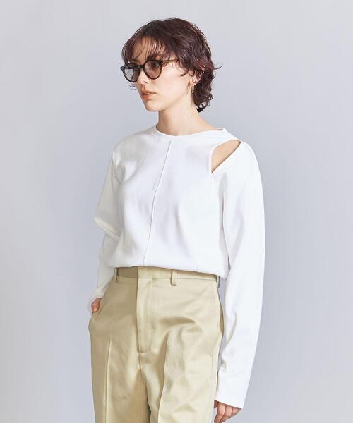 BEAUTY&YOUTH UNITED ARROWS（ビューティーアンドユースユナイテッドアローズ）の「コットン カットアウト ロングスリーブ Tシャツ（Tシャツ/カットソー・レディース・ブラック/ホワイト/ライトブルー・FREE）」の9枚目の写真