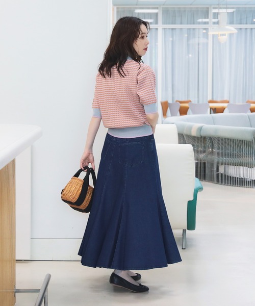 BEAMS HEART（ビームスハート）の「マルチジャカード ニットポロ（ポロシャツ・レディース・ブルー/グリーン/イエロー/ピンク/オレンジ・FREE）」の13枚目の写真