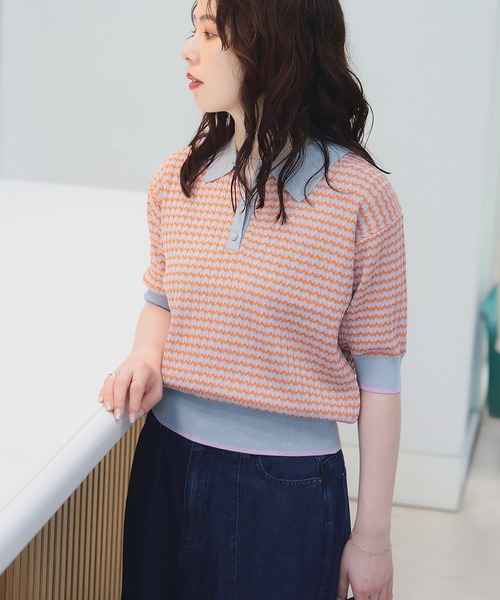 BEAMS HEART（ビームスハート）の「マルチジャカード ニットポロ