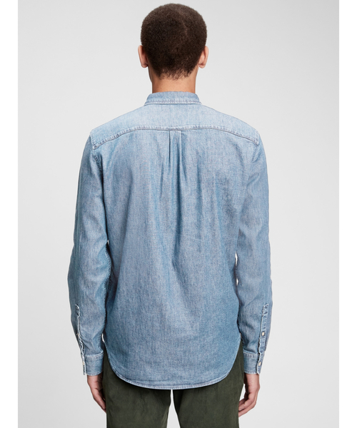 GAP（ギャップ）の「デニムポケットシャツ（シャツ/ブラウス・メンズ・ライトインディゴブルー/インディゴブルー・XS/S/M/L/XL）」の8枚目の写真